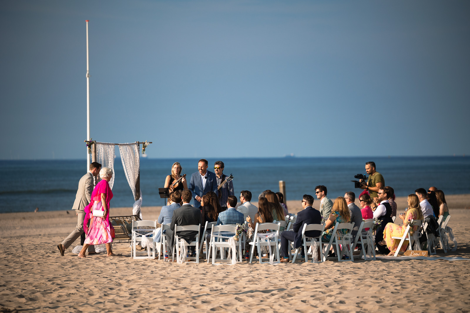 Groom arrives at ceremony for Intimate Beach Wedding Photographer