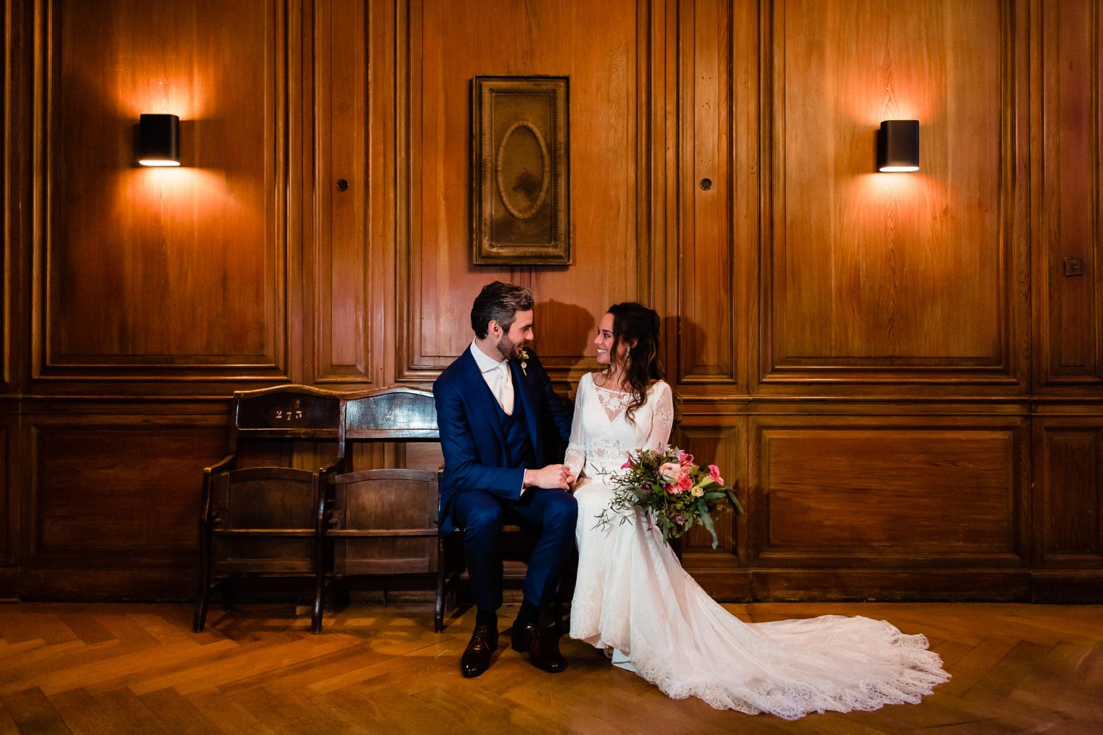 trouwreportage bruidspaar door trouwfotograaf den haag spaansche hof