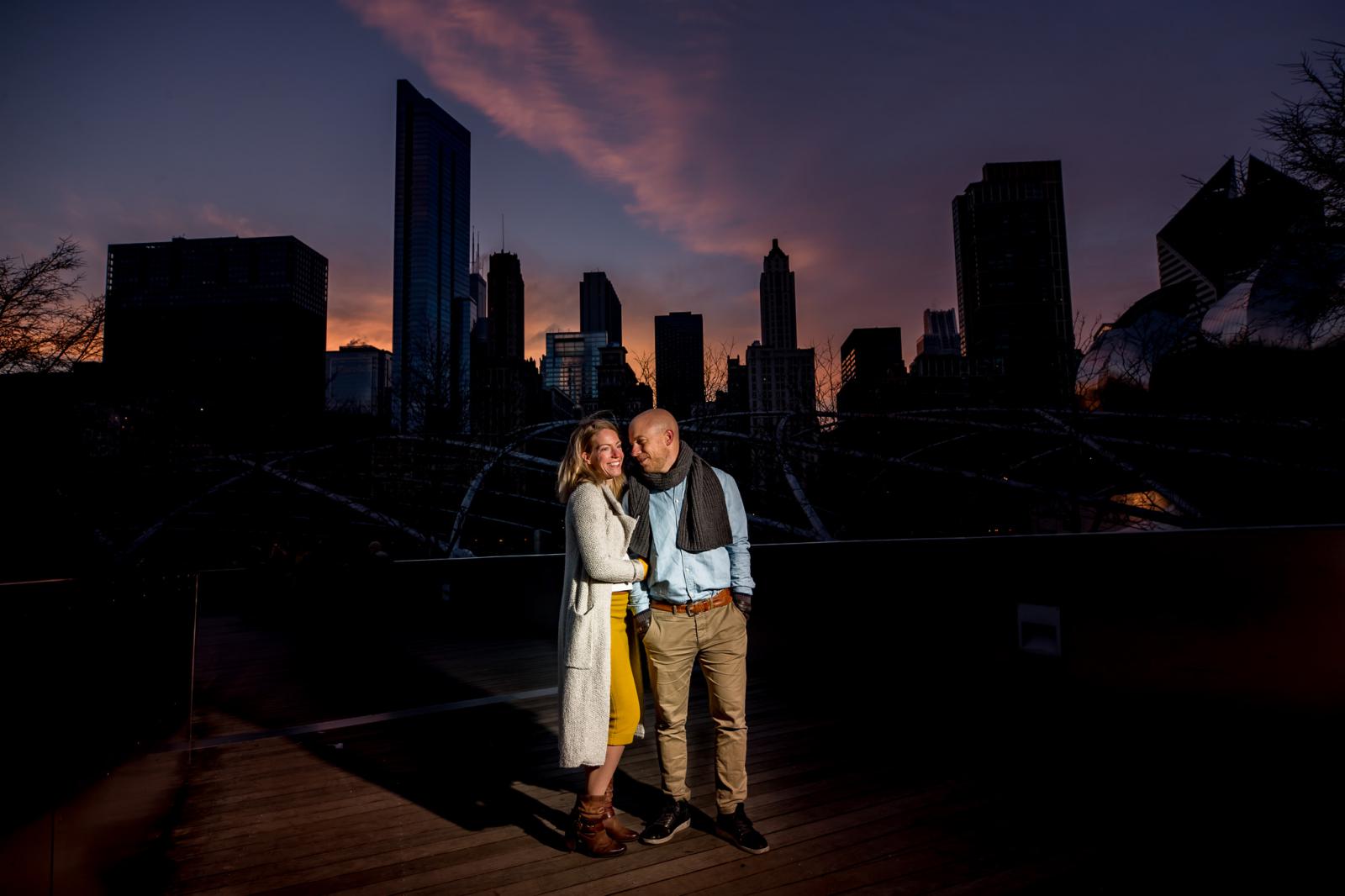 Sunset Destination Loveshoot Millenium Park Chicago