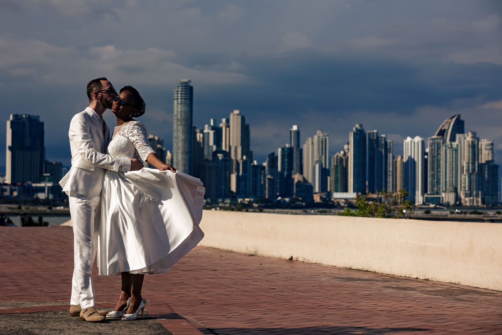 Destination after wedding shoot photographer Panama Skyline Panama city