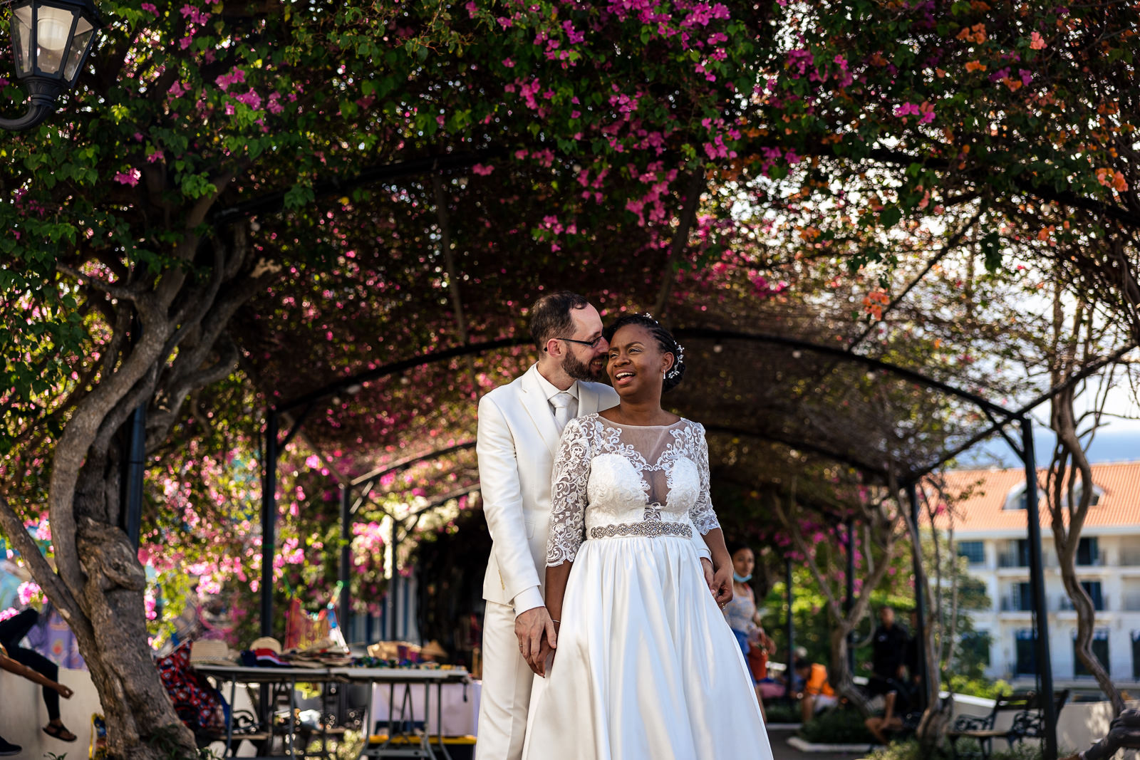 Destination after wedding shoot photographer Panama couple romance in old panama city