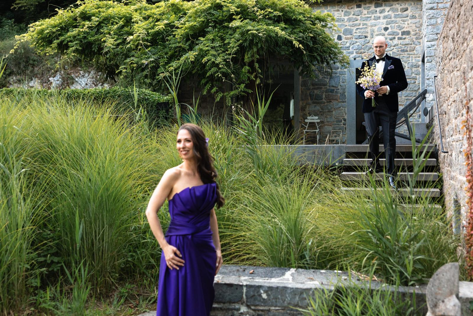 Destination Wedding La Carriere Ardennen Belgie Firstlook Bruidspaar