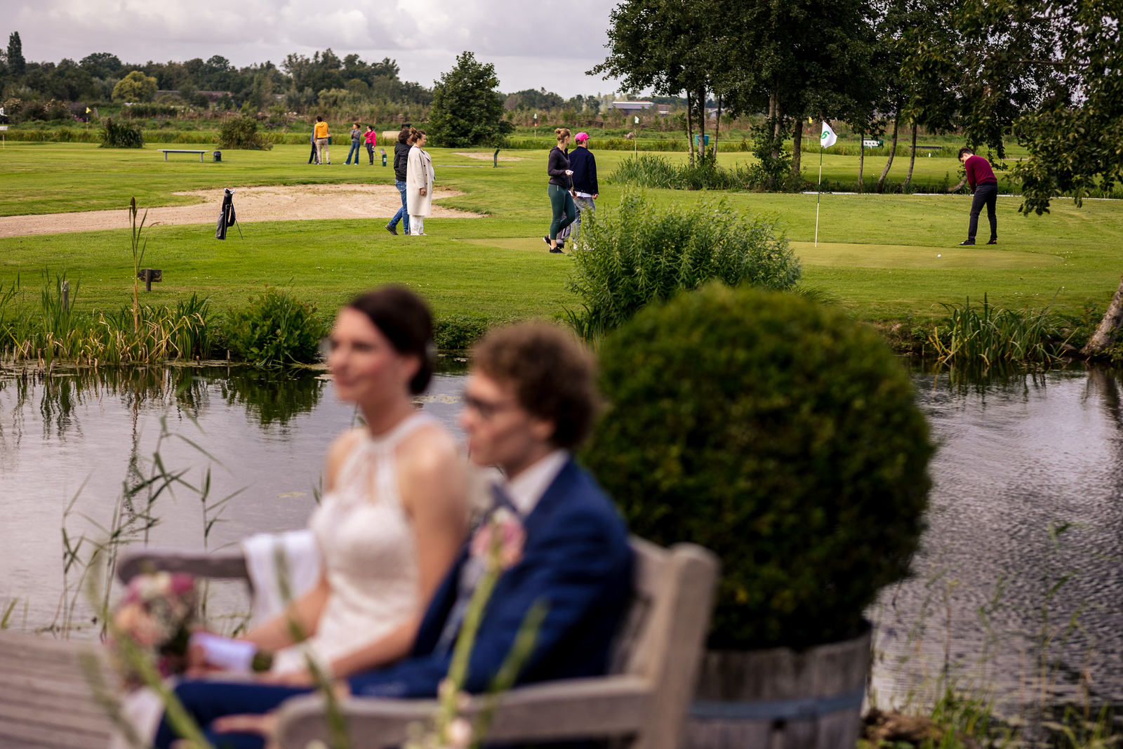 Trouwceremonie golf baan Trouwfotograaf Buitenplaats Kameryck in Kamerik