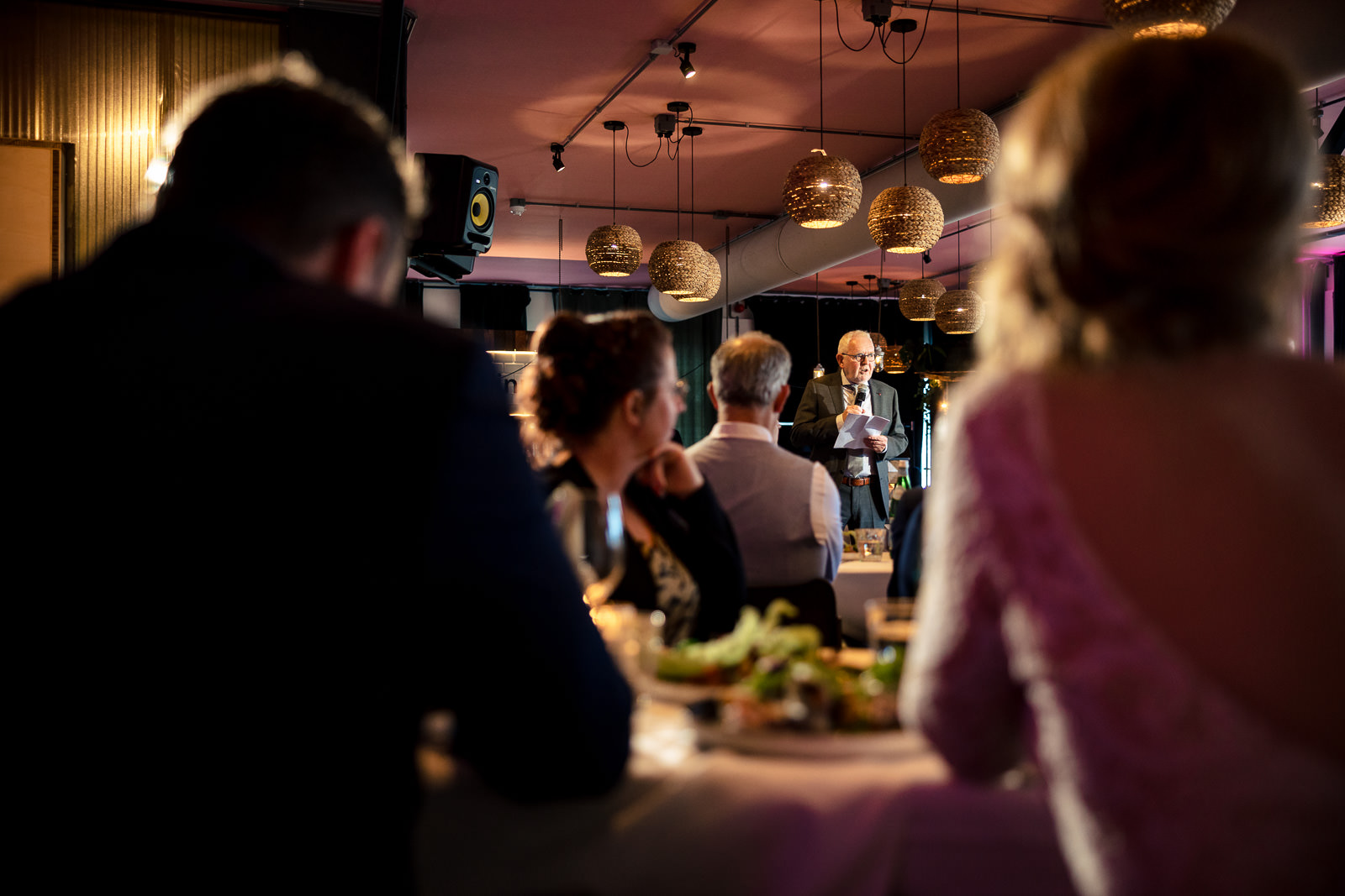 Speech moment vader bruid tijdens diner bij Bleyenberg Den Haag