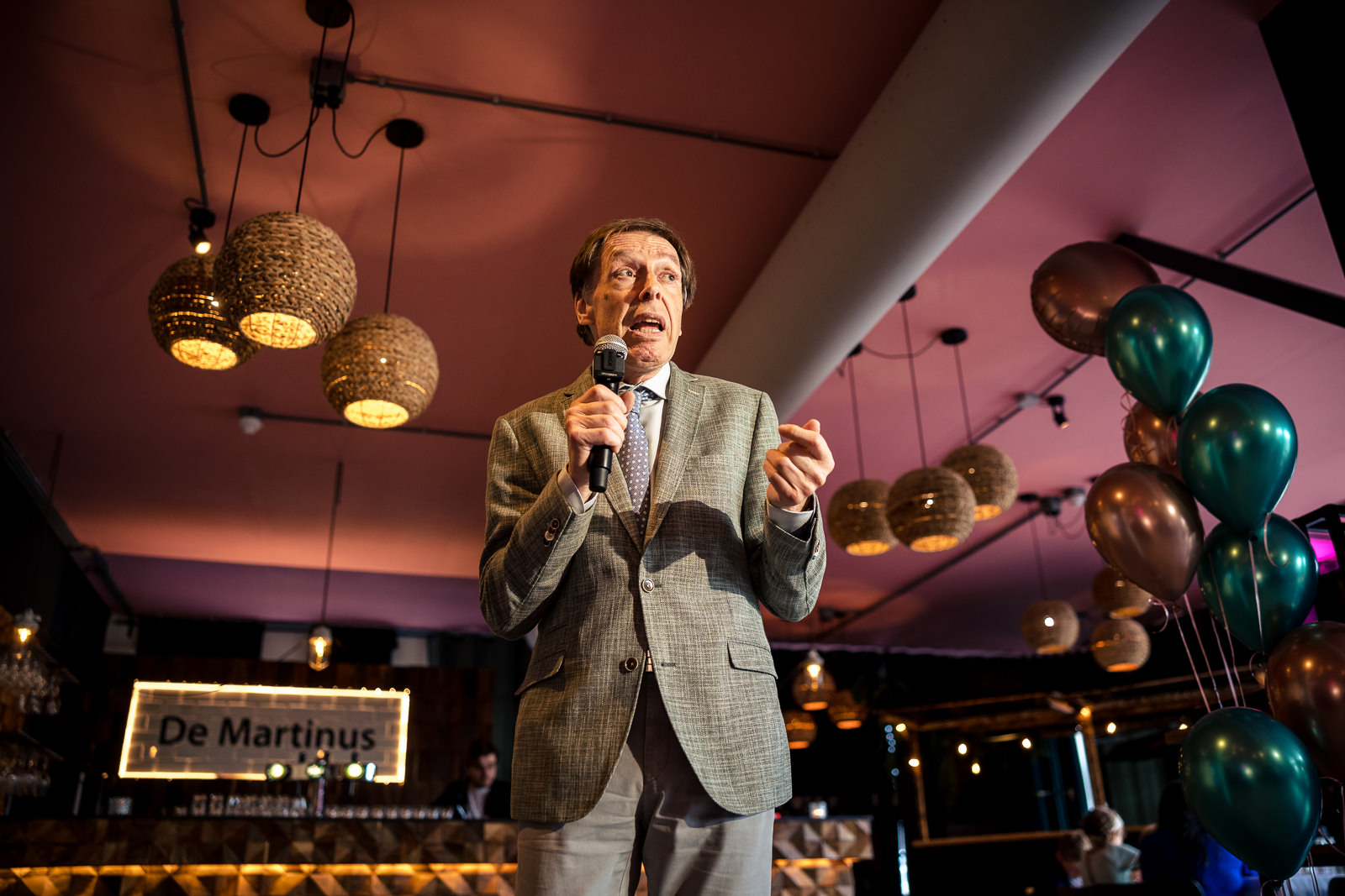 Speech moment vader bruidegom tijdens diner bij Bleyenberg Den Haag