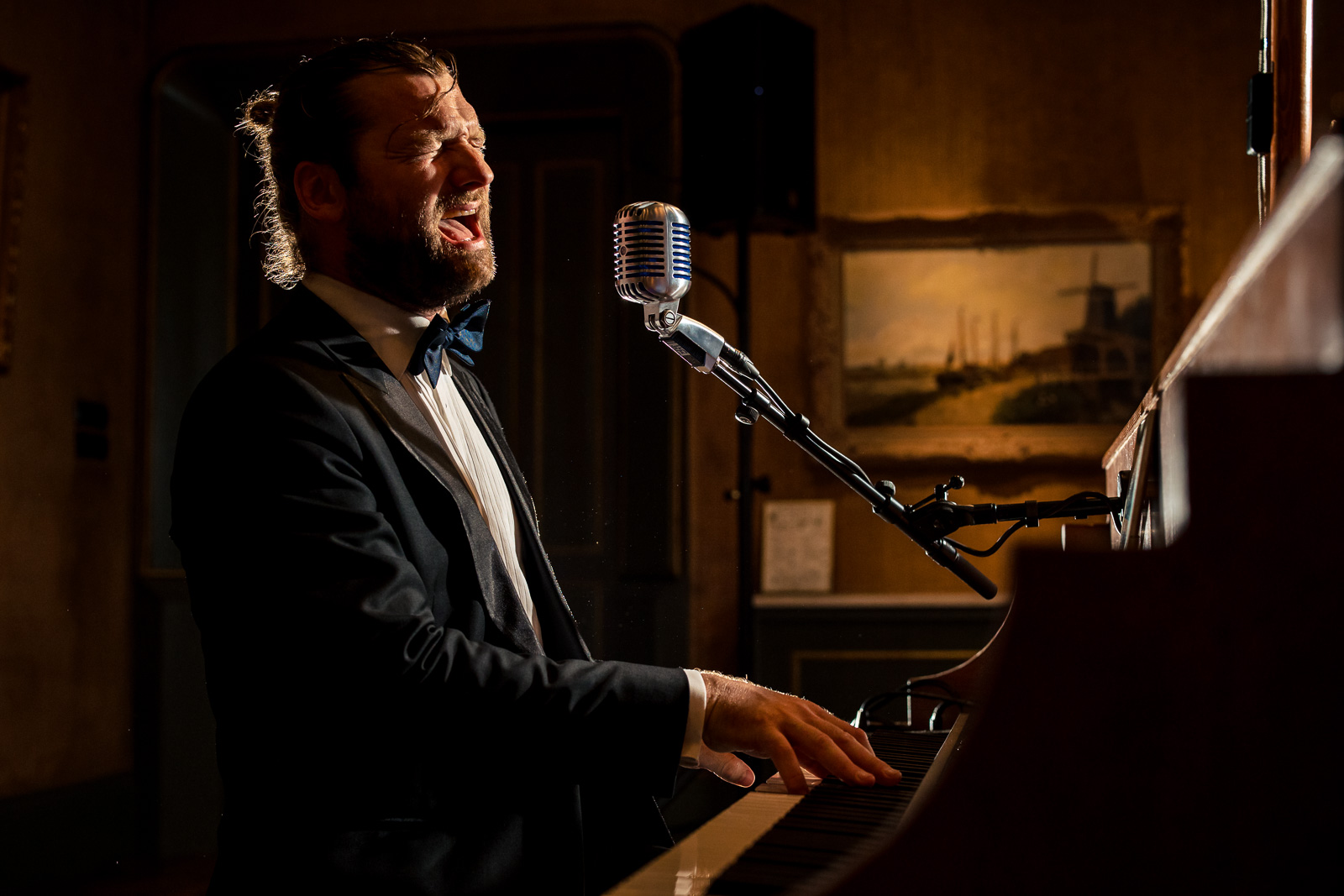 The Piano Bar tijdens een kasteel bruiloft door kasteel trouwfotograaf