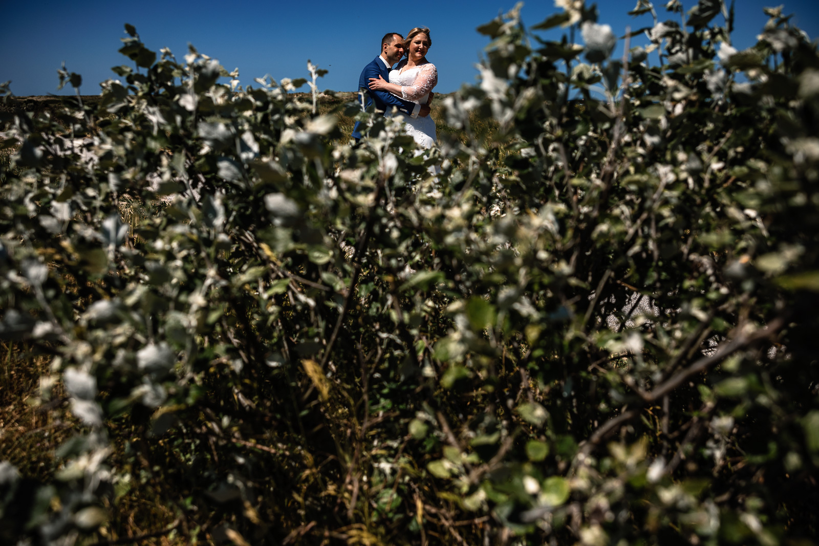 bruidspaar samen in de duinen Trouwfotograaf Spaansche Hof Den Haag