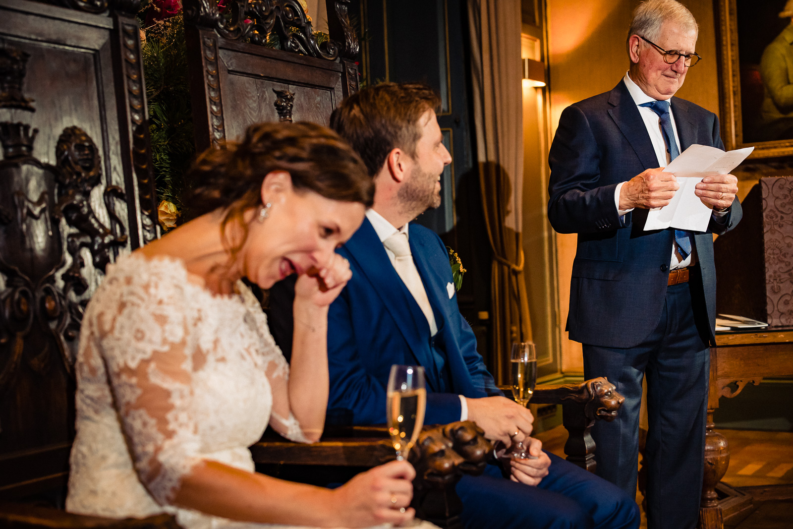 Trouwfotograaf Leiden trouwceremonie Wassenaar speech moment