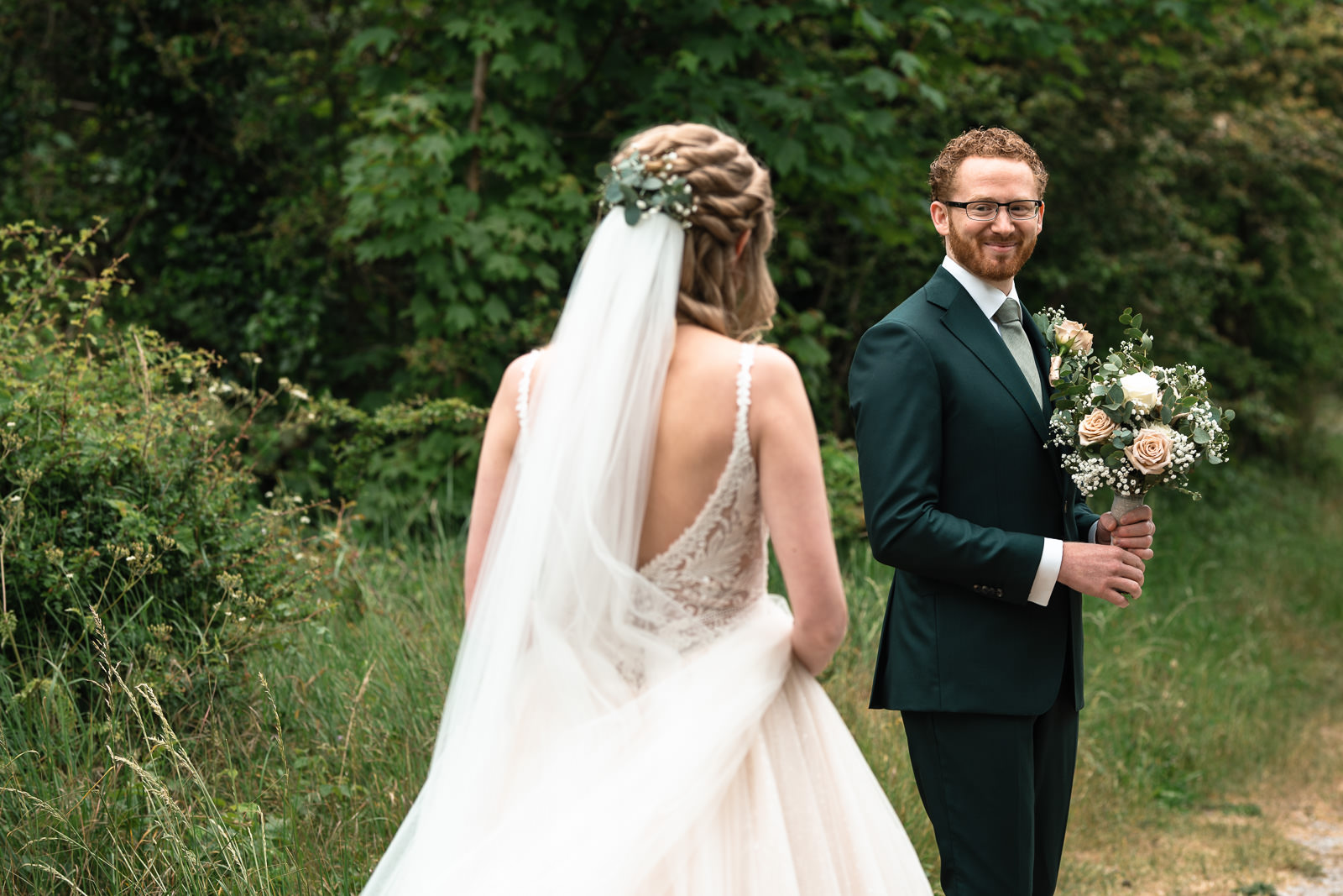 First look bruidspaar Trouwfotograaf De Duinrand Oostvoorde