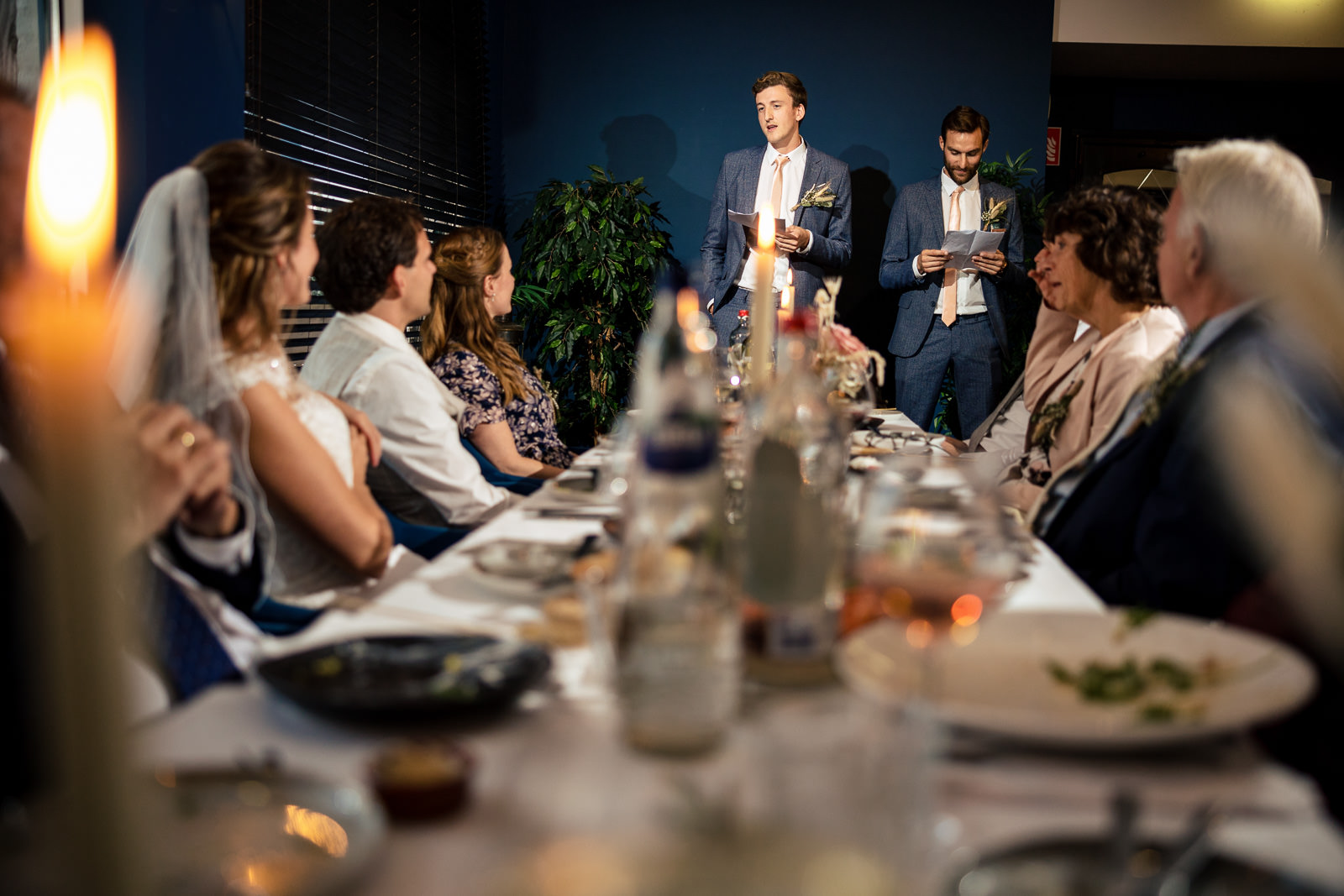 Herfstbruiloft bruiloft diner speech Trouwfotograaf Den Haag Paco van Leeuwen