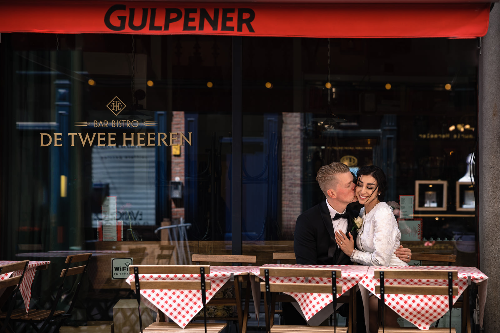 Bride and Groom at de Twee Heeren Wedding photographer The Hague 