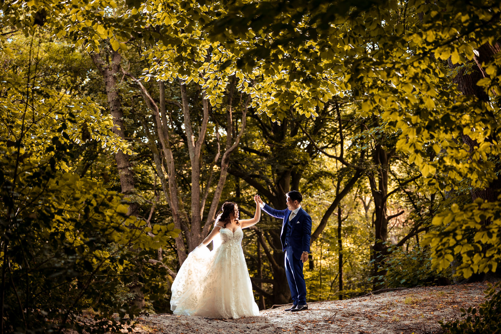 Trouwfotograaf Chinese bruiloft fotoshoot in de herfst