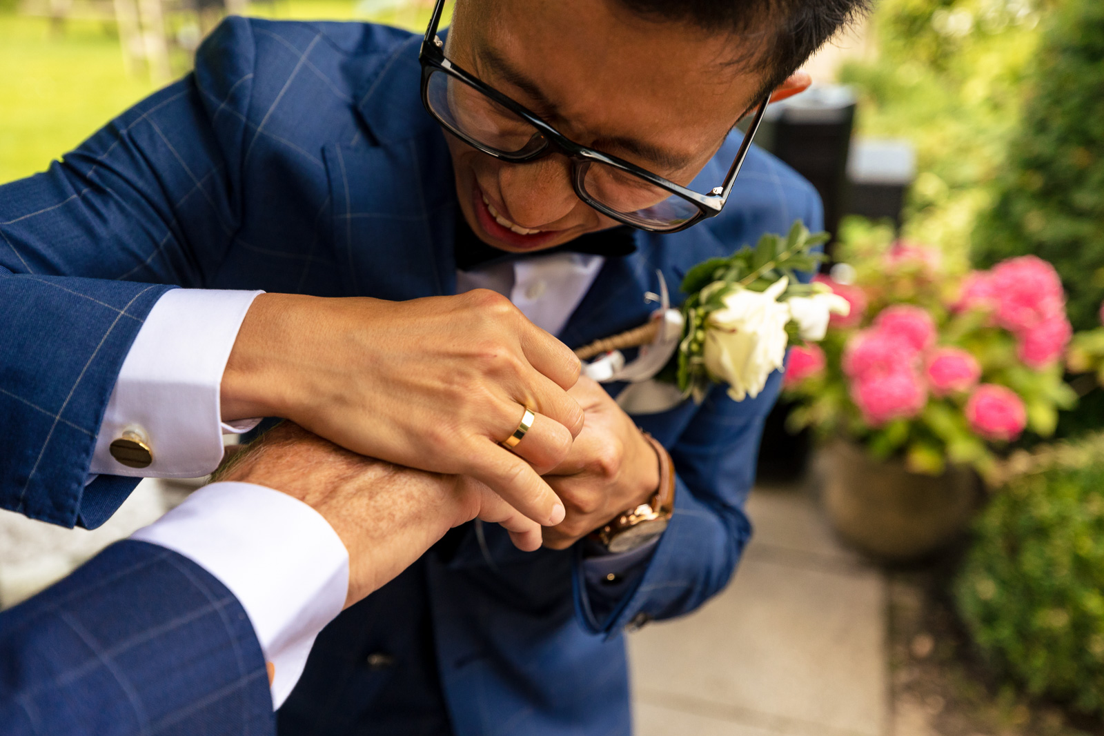 Trouwfotograaf Delft ring moment tijdens ceremonie Homo huwelijk 