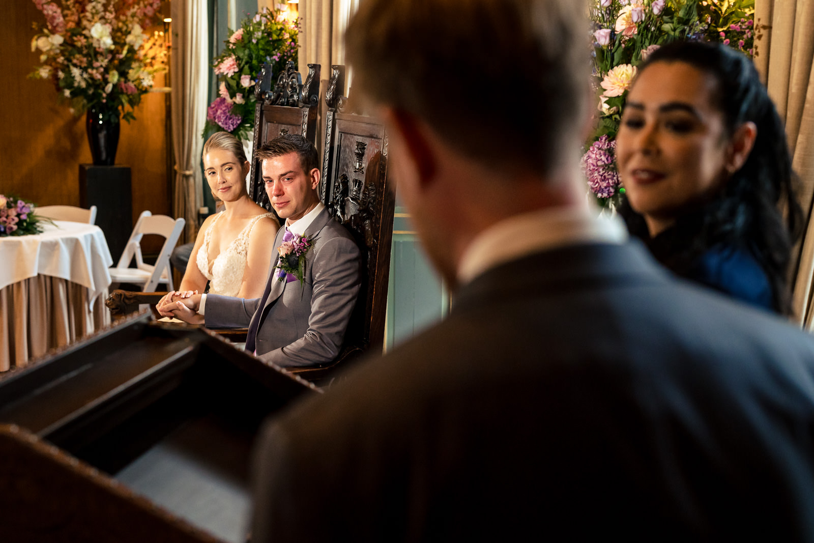 wedding ceremony with friends by wedding photographer The Hague