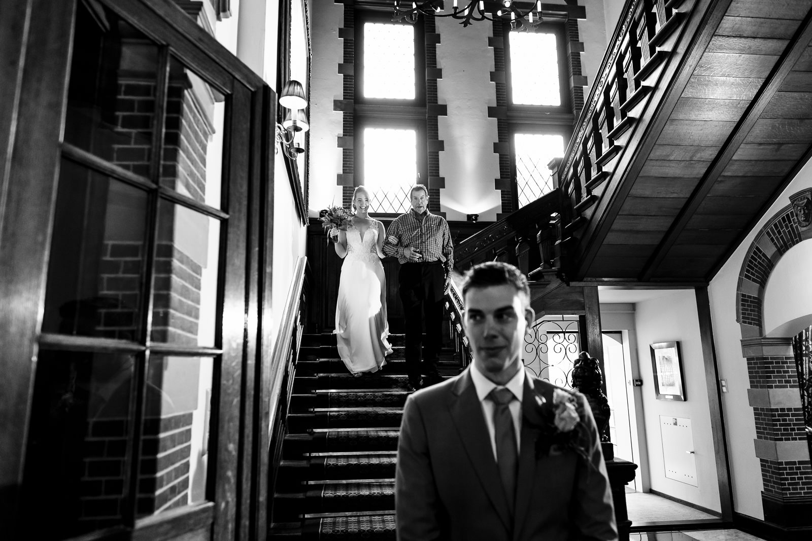 Firstlook bride and groom by wedding photographer The Hague