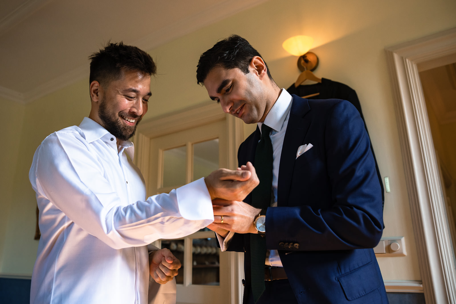 Groom gay wedding getting ready 