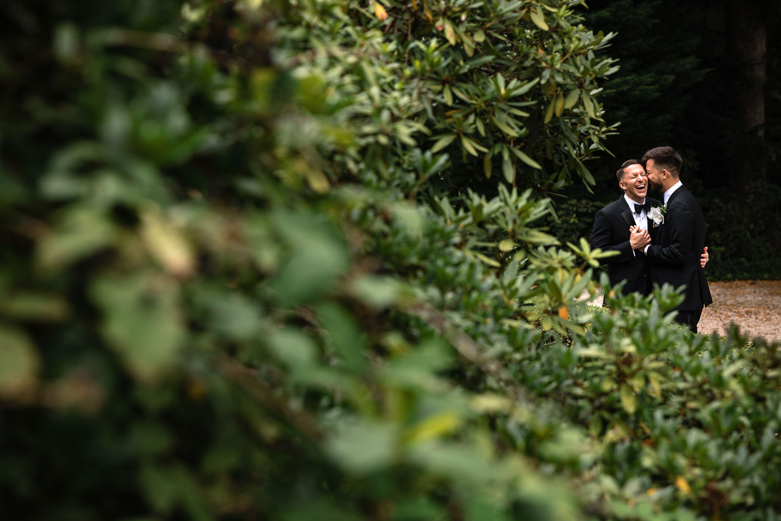 Gay wedding photoshoot at castle gardens