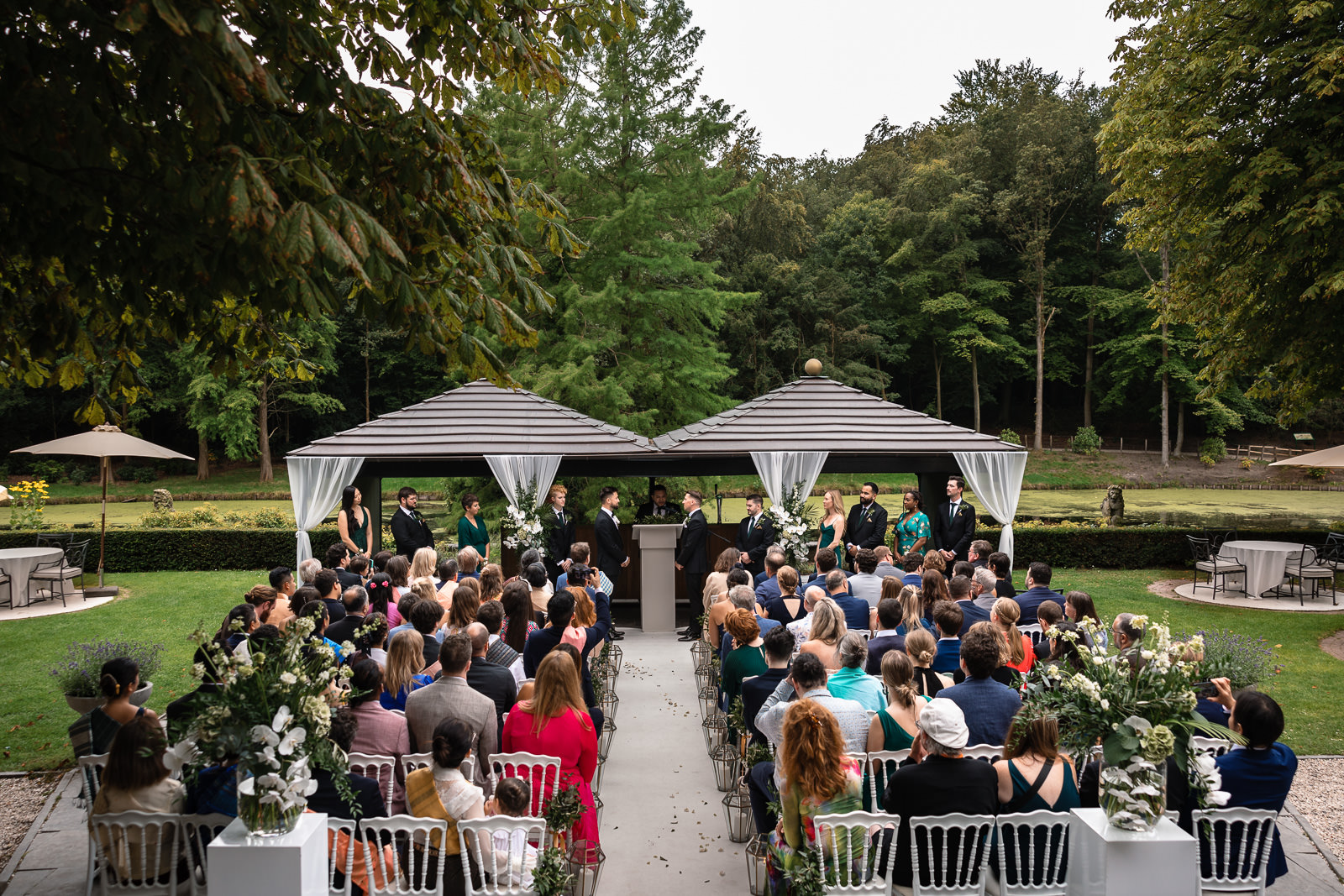 Same sex wedding castle ceremony