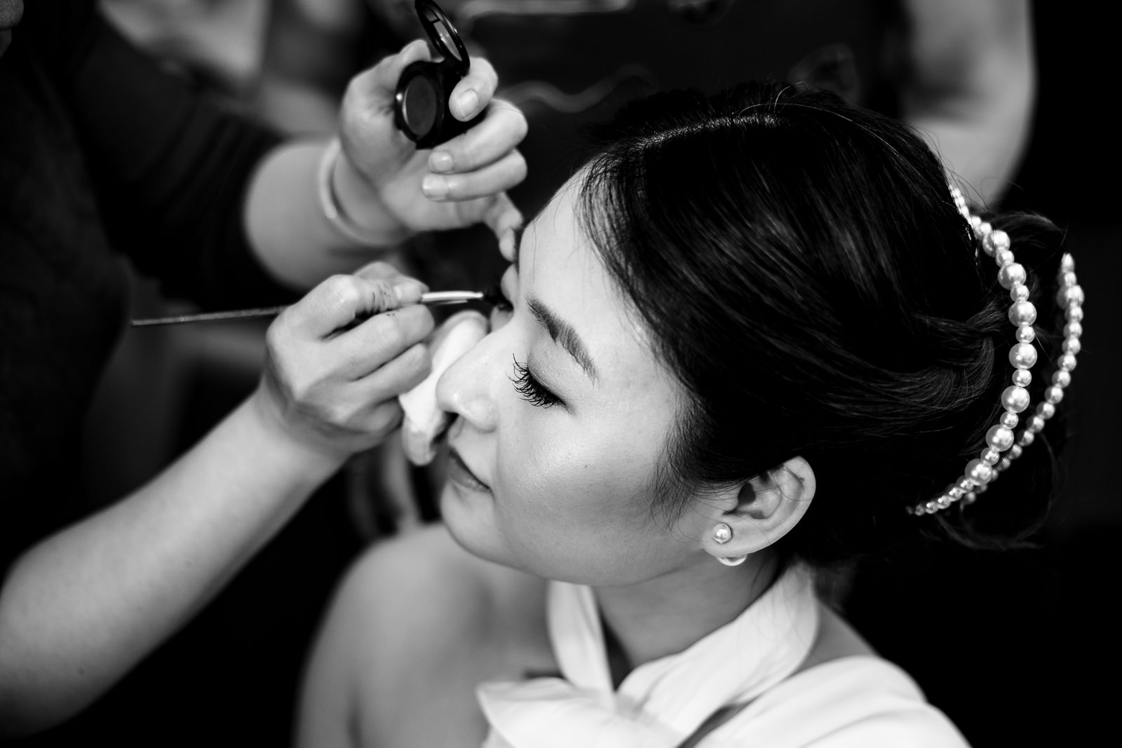 Chinese bruid make-up Trouwfotograaf Rotterdam Wereld Museum en Huis ter Duijn Noordwijk